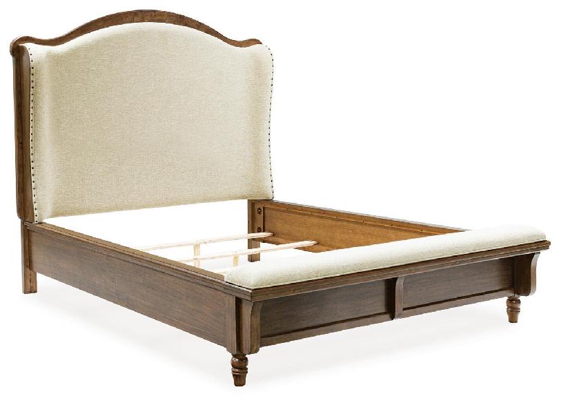 Image of Sturlayne - Queen Upholstered Panel Bed - Brown