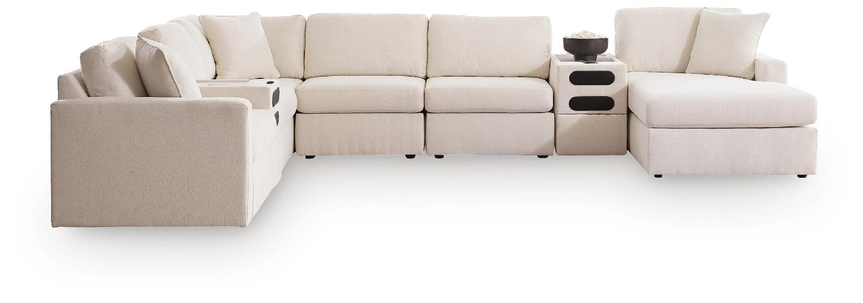 Image of Modmax - 8-Piece Sectional With RAF Corner Storage Chaise And 2 Audio Consoles - Oyster