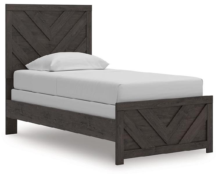 Image of Prendonea - Twin Panel Bed - Charcoal