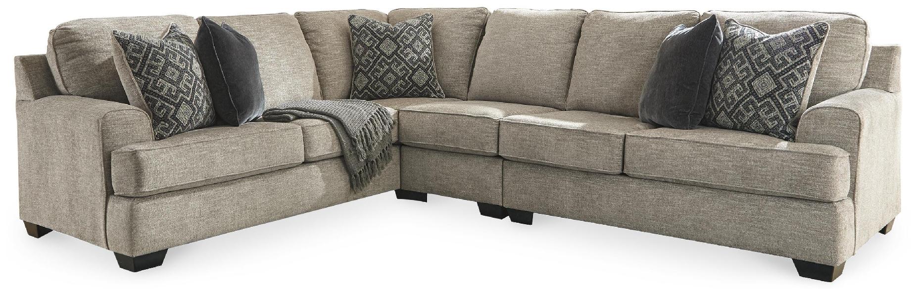 Image of Bovarian - Right Arm Facing Loveseat 3 Pc Sectional - Stone