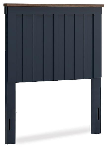 Image of Landocken - Twin Panel Headboard - Brown / Blue