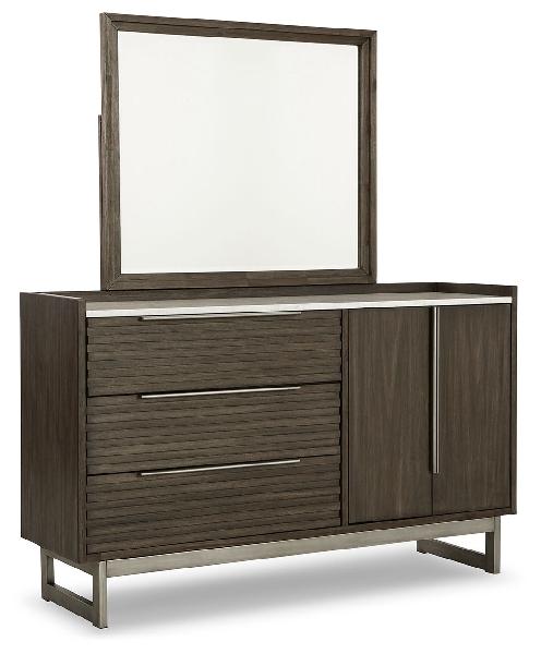 Image of Arkenton - Dresser, Mirror - Grayish Brown