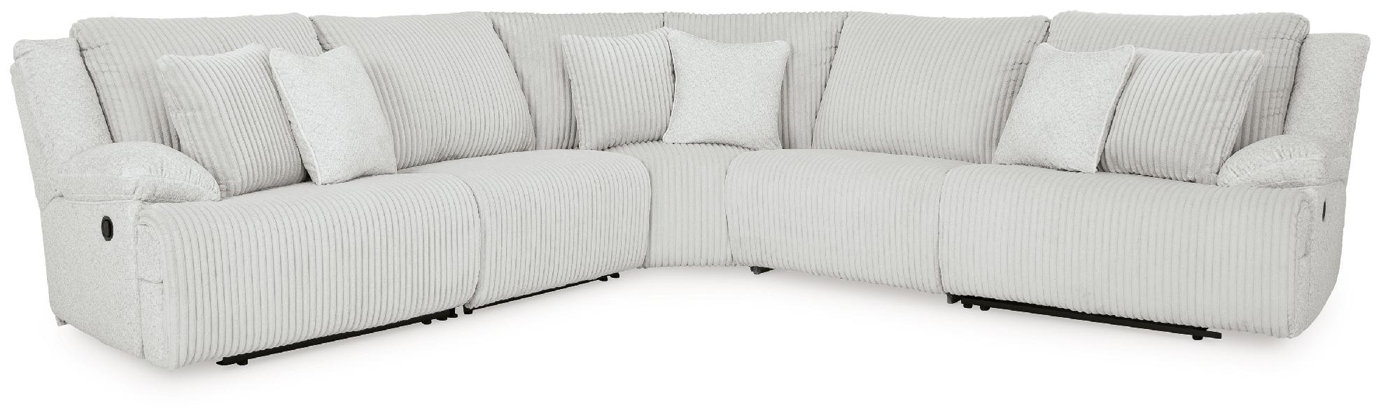 Image of Top Tier - 5-Piece Reclining Sectional - Alloy