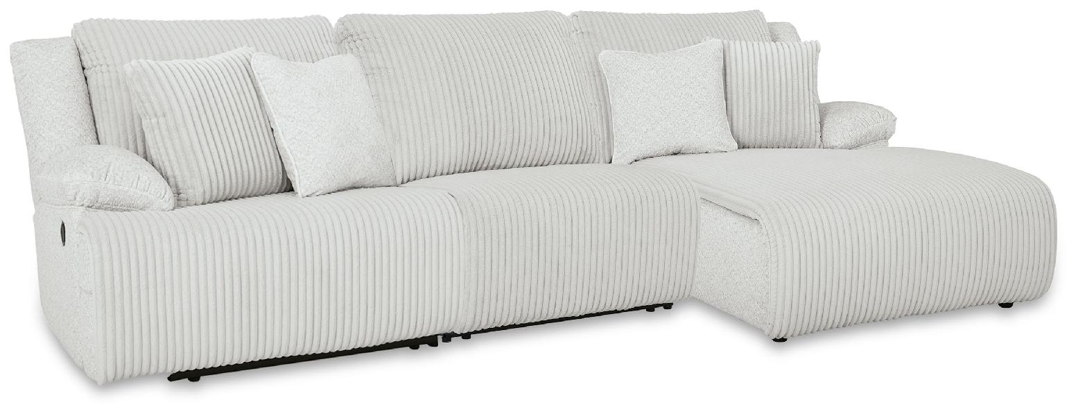 Image of Top Tier - 3-Piece Sectional Reclining Chofa With Raf Press Back Chaise - Alloy