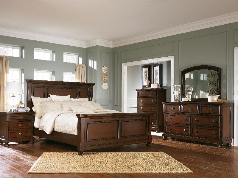 Porter - 5 Pc. - Dresser, Mirror, King Panel Bed - Rustic Brown