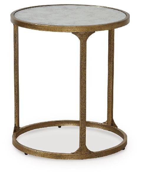 Image of Korajane - Round End Table - Antique Gold