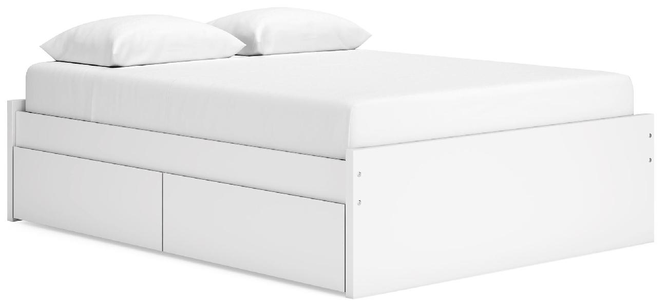 Image of Onita - Queen Platform Bed With 2 Side Storage - White
