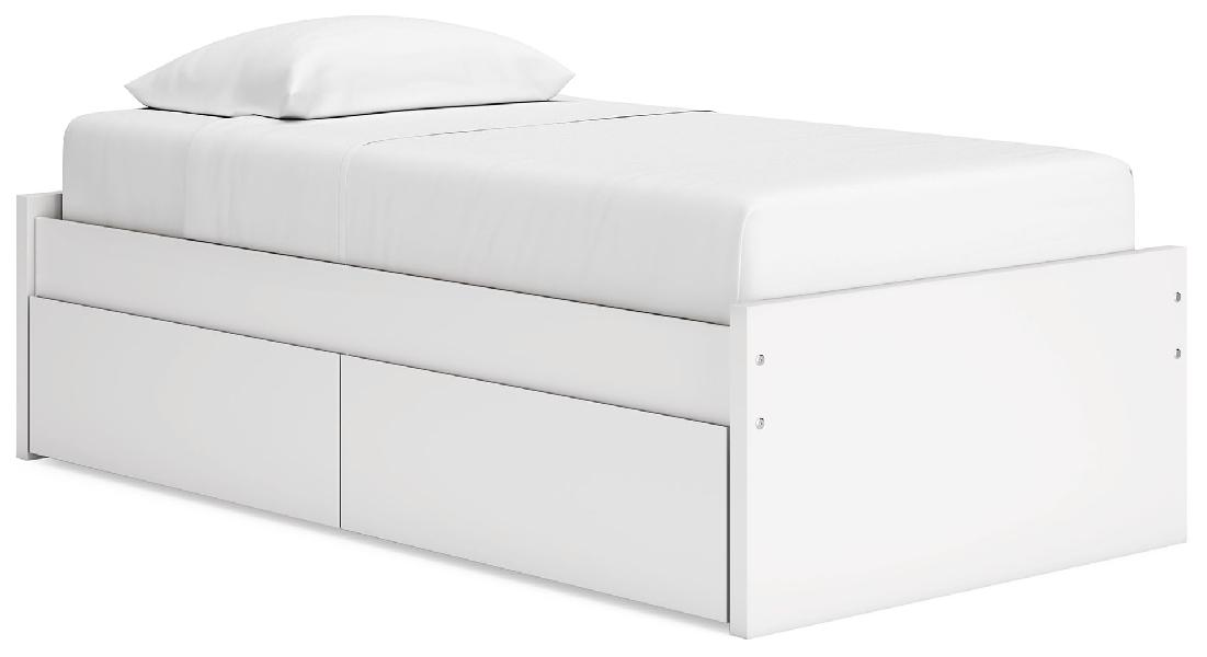 Image of Onita - Twin Platform Bed With 1 Side Storage - White
