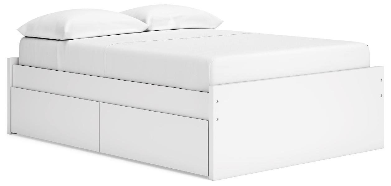 Image of Onita - Full Platform Bed With 2 Side Storage - White