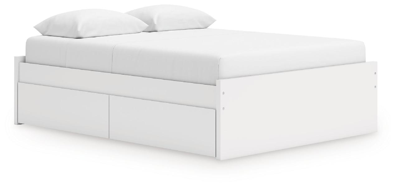Image of Onita - Queen Platform Bed With 1 Side Storage - White