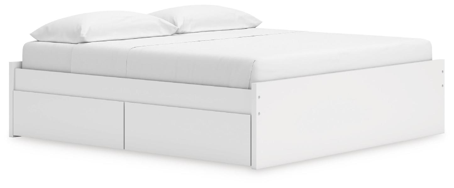 Image of Onita - King Platform Bed With 2 Side Storage - White