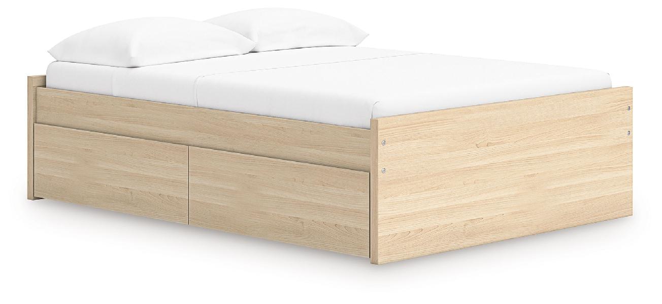 Image of Onita - Full Platform Bed With 1 Side Storage - Natural