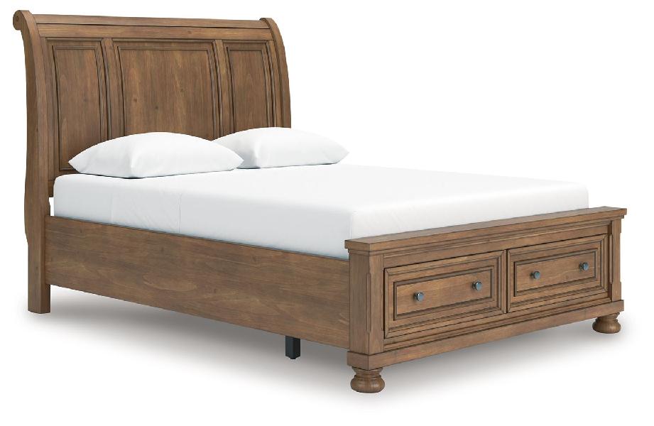 Image of Feddinger - Queen Storage Sleigh Bed - Medium Brown