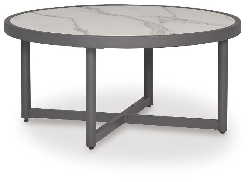 Image of Ocean Beach - Round Cocktail Table - Gray