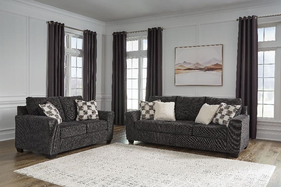 Loreo - 2 Pc. - Sofa, Loveseat - Ebony