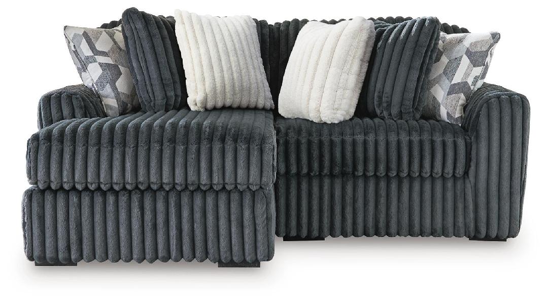 Image of Midnight-Madness - 2-Piece Sectional With LAF Corner Chaise - Gunmetal