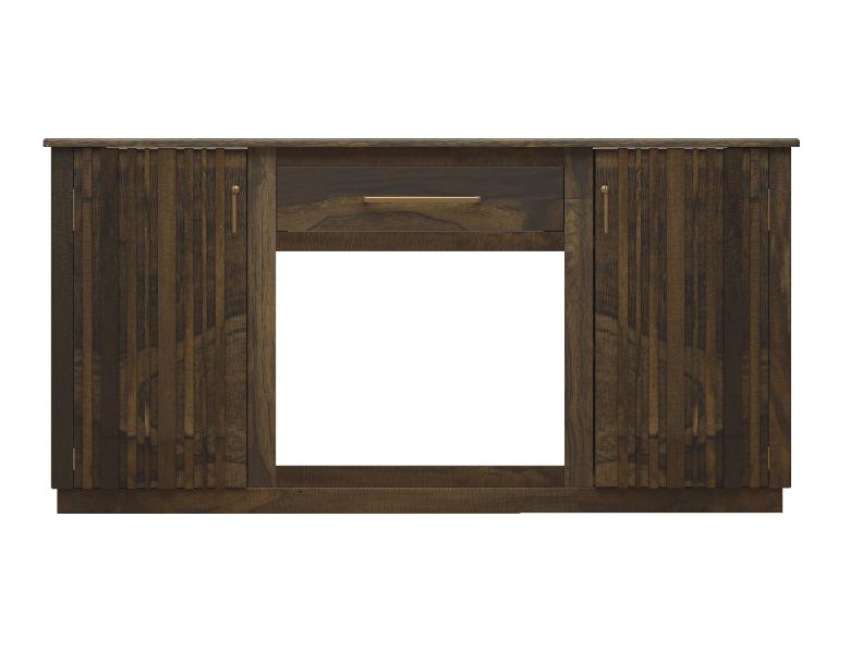 Image of Mezquite - Electric Fireplace With 1 Drawer And 2 Doors - Dark Brown