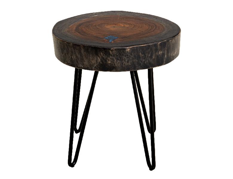 Image of Parota - Wooden Chairside Table - Dark Brown