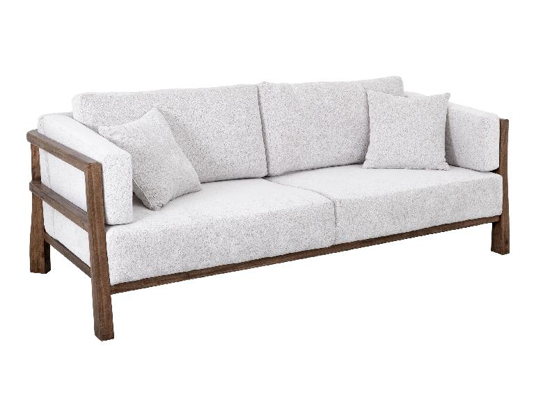 Image of Roots - Sofa - Pearl Silver / Light Brown