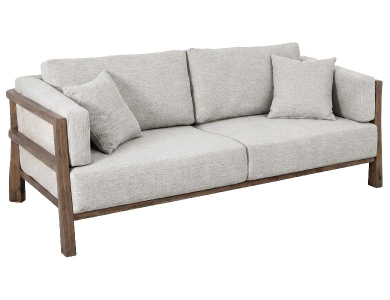 Image of Roots - Wooden Frame Sofa - Talawa / Beige