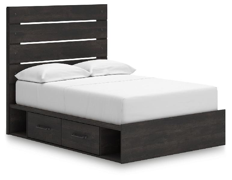 Image of Hollivern - Full Panel Storage Bed - Dark Gray