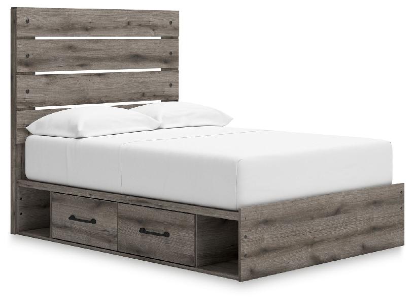 Image of Graystorm - Full Panel Storage Bed - Brown Gray