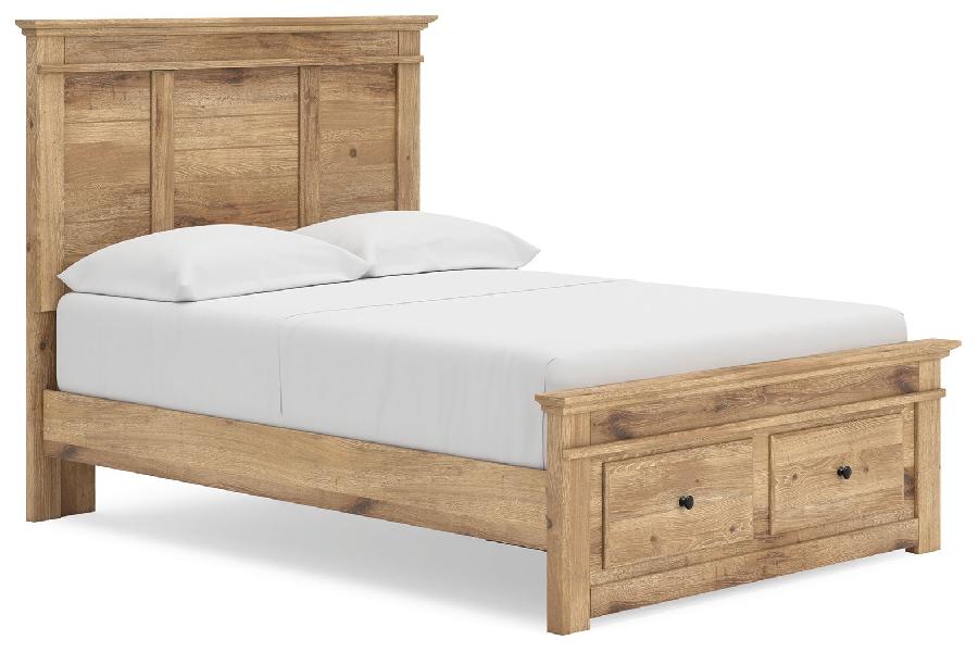 Image of Makidern - Full Panel Storage Bed With Storage Footboard - Tan