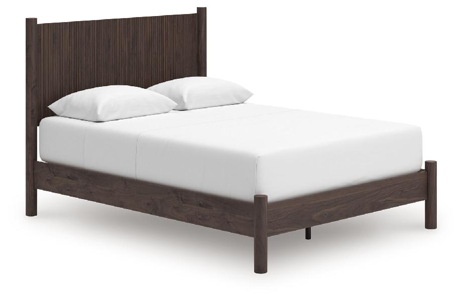 Image of Pamytta - Queen Panel Platform Bed - Brown