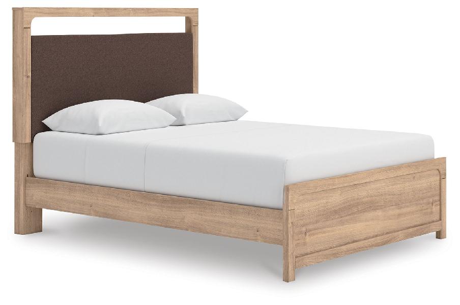 Image of Kinlanni - Queen Upholstered Platform Bed - Tan