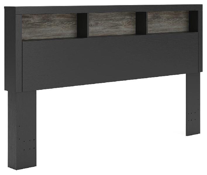 Image of Broachmyn - King Bookcase Headboard - Black / Gray