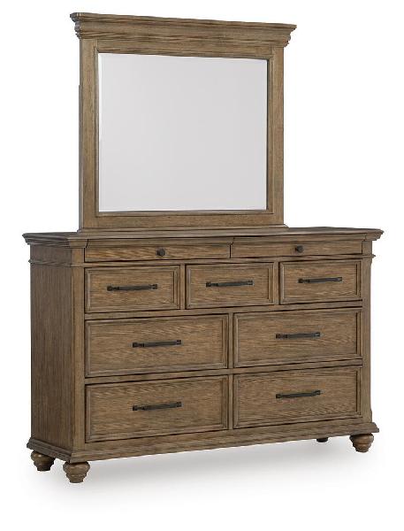 Image of Karallin - Dresser And Mirror - Medium Brown
