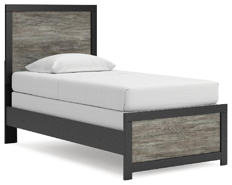 Image of Broachmyn - Twin Panel Bed - Black / Gray