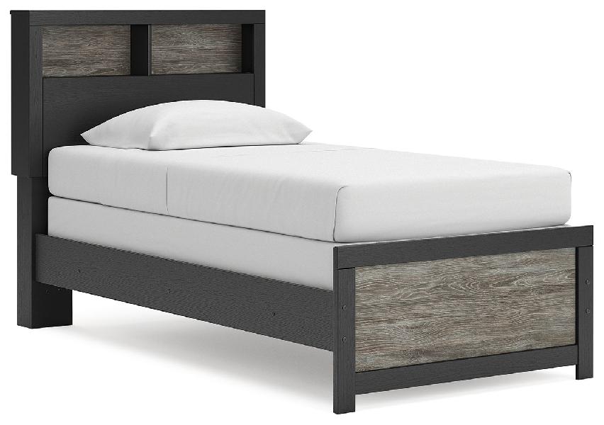 Image of Broachmyn - Twin Bookcase Bed - Black / Gray