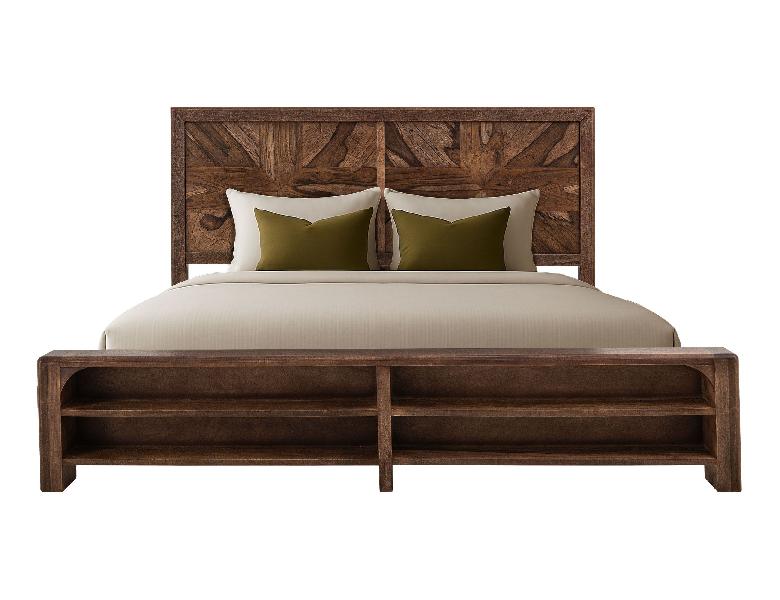 Image of Praga - King Bed - Almond / Barrel Brown