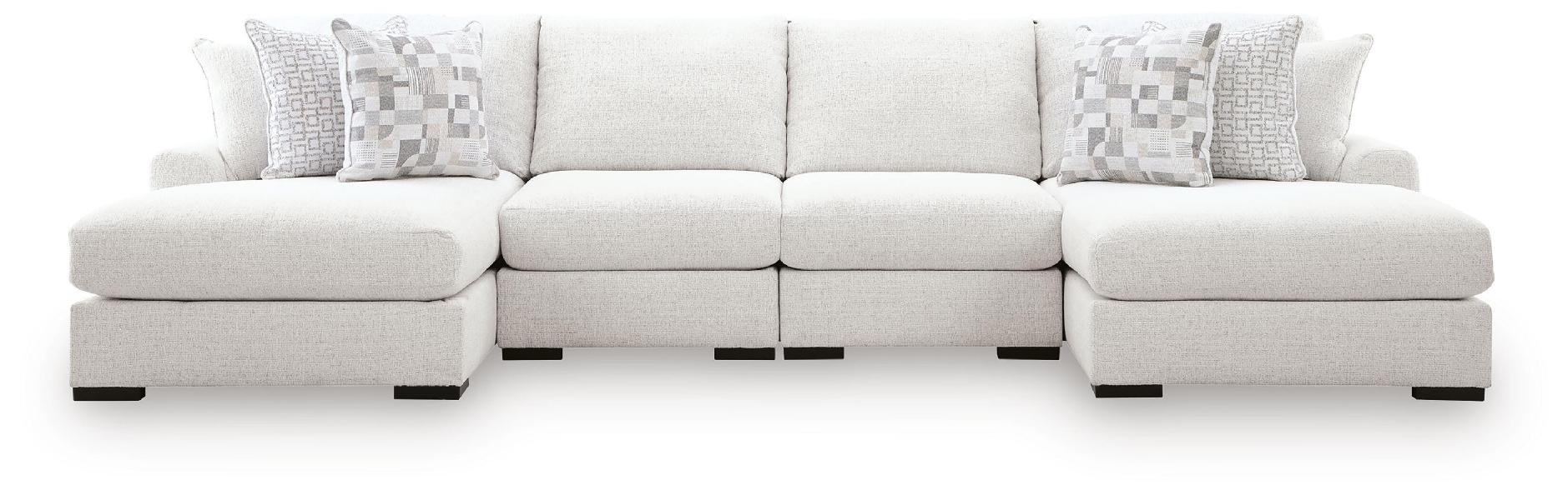 Image of Misty-Lakes - 4-Piece Double Chaise Sectional - Chalk