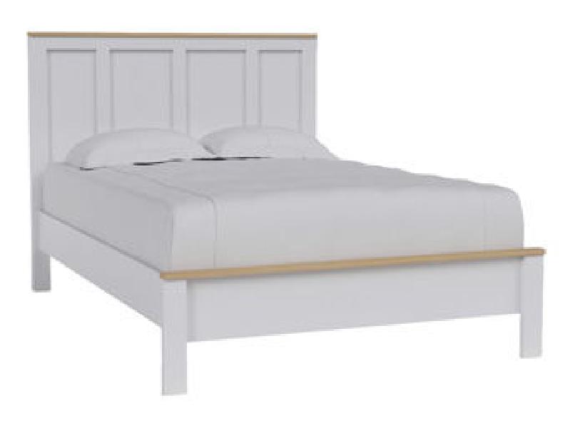 Image of Kerisden - Full Panel Complete Bed Frame - White / Brown