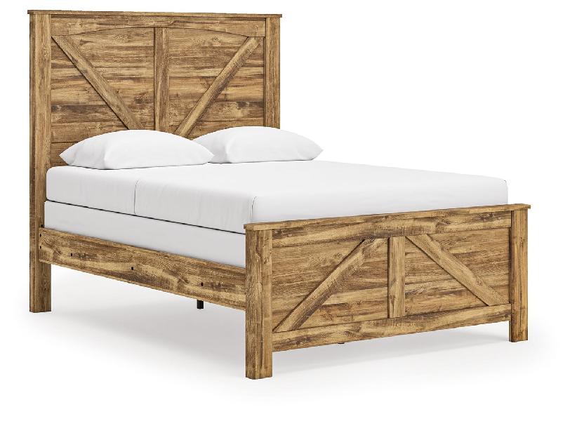 Image of Maystonna - Queen Crossbuck Panel Bed - Brown