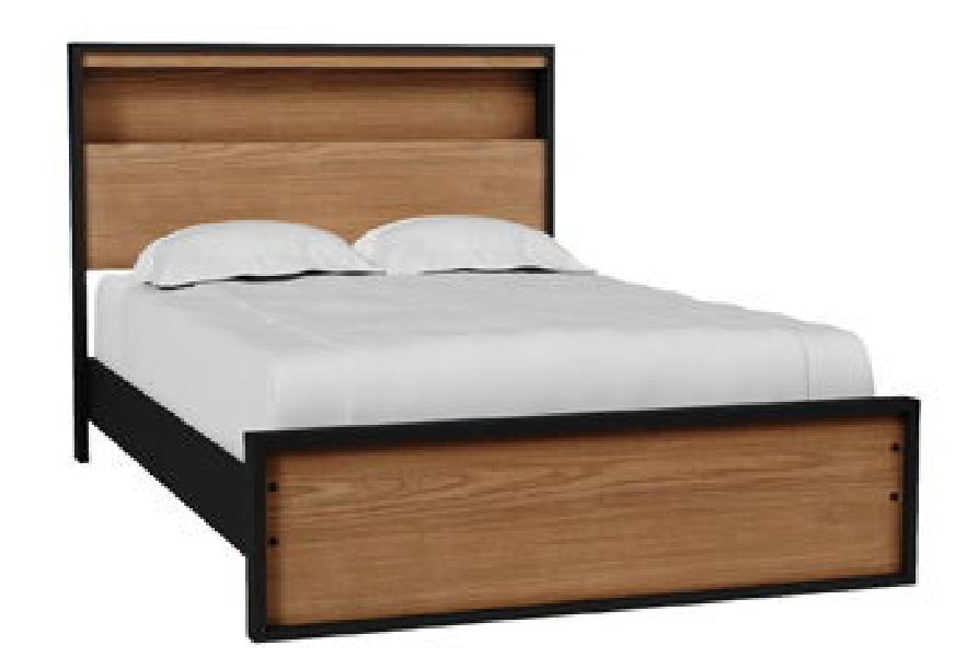 Image of Kozmour - Full Bookcase Complete Bed Frame - Black / Brown