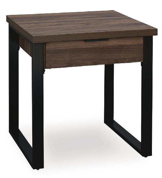 Image of Wickman Falls - Square End Table - Dark Brown