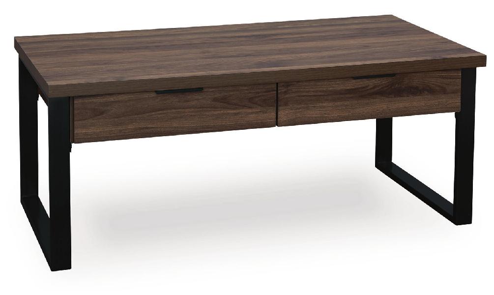 Image of Wickman Falls - Rectangular Cocktail Table - Dark Brown