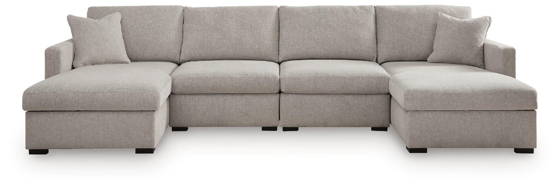 Image of ModMax Luxe - 4-Piece Double Chaise Sectional - Flint