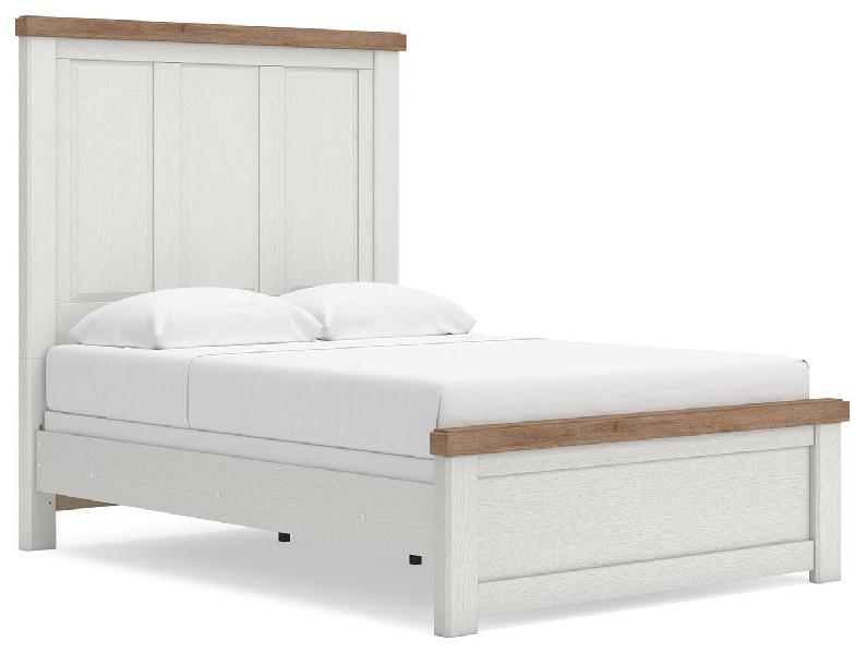 Image of Savonport - Full Panel Bed - White / Brown
