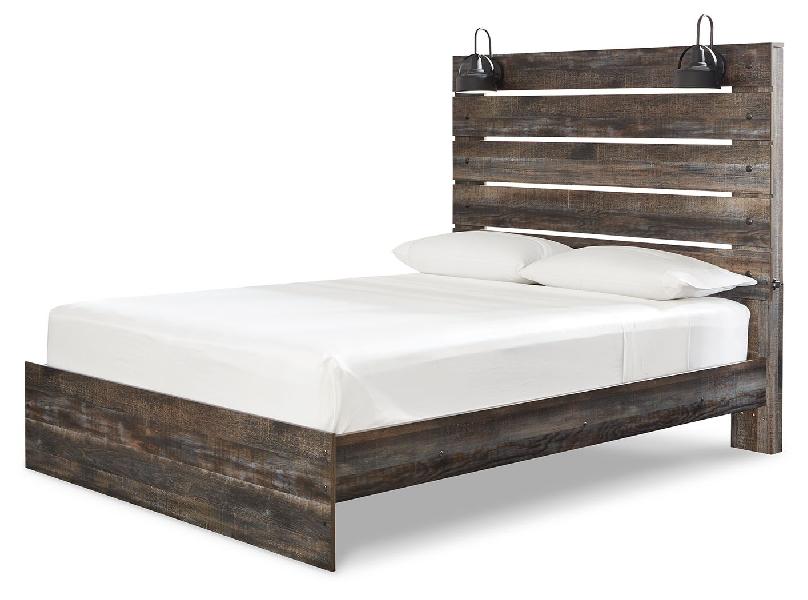 Image of Drystan - Queen Panel Bed - Brown / Beige