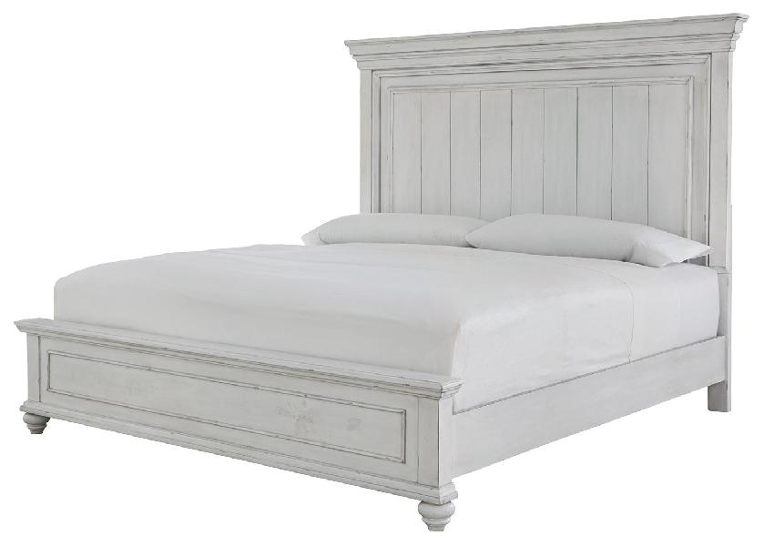 Image of Kanwyn - King Panel Bed - Whitewash