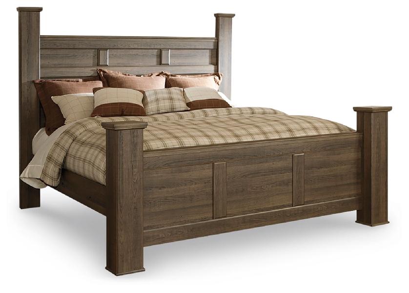 Image of Juararo - King Poster Bed - Dark Brown
