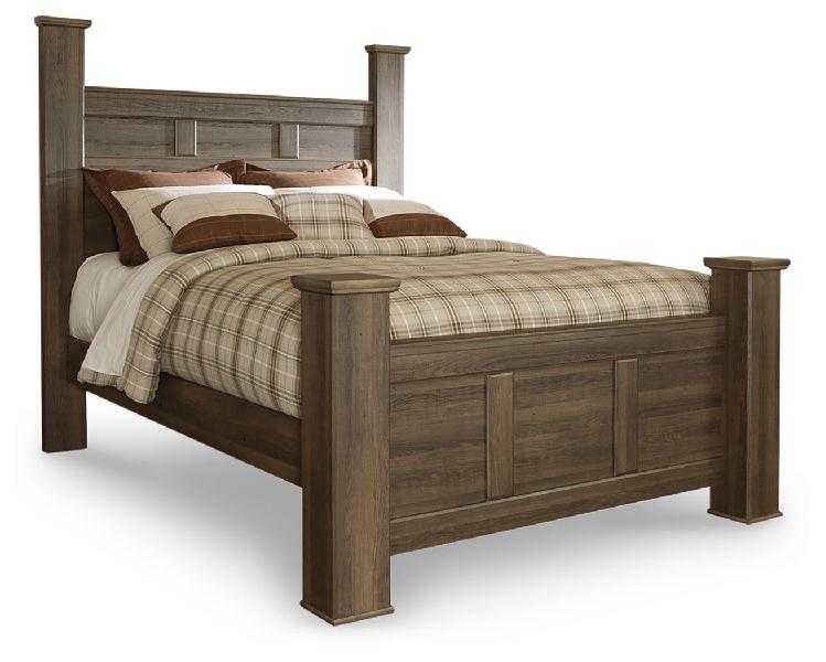 Image of Juararo - Queen Poster Bed - Dark Brown