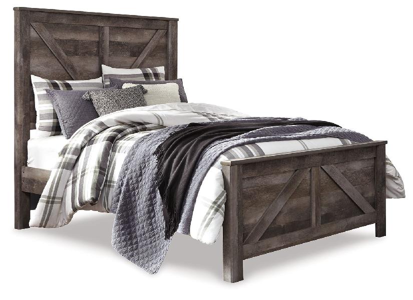 Image of Wynnlow - Queen Crossbuck Panel Bed - Gray