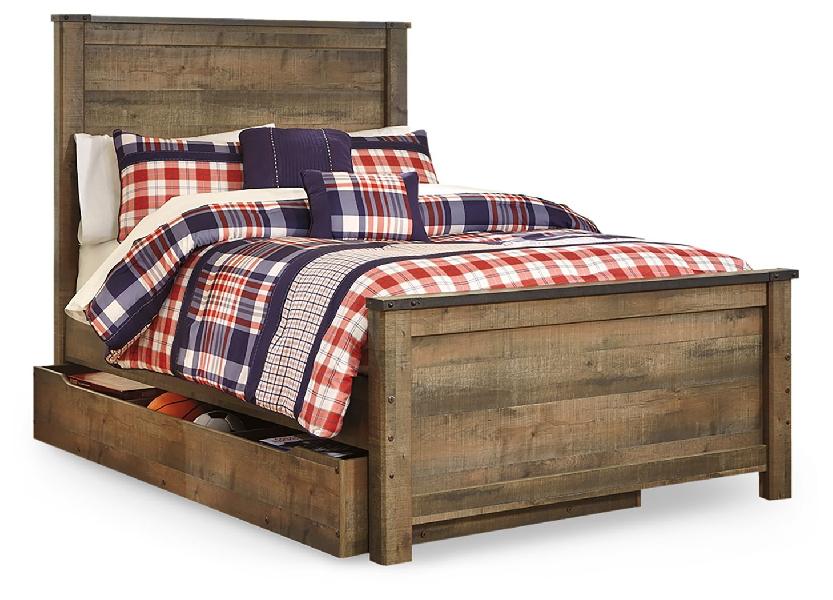Image of Trinell - Full Panel Bed With 1 Large Storage Drawer - Brown