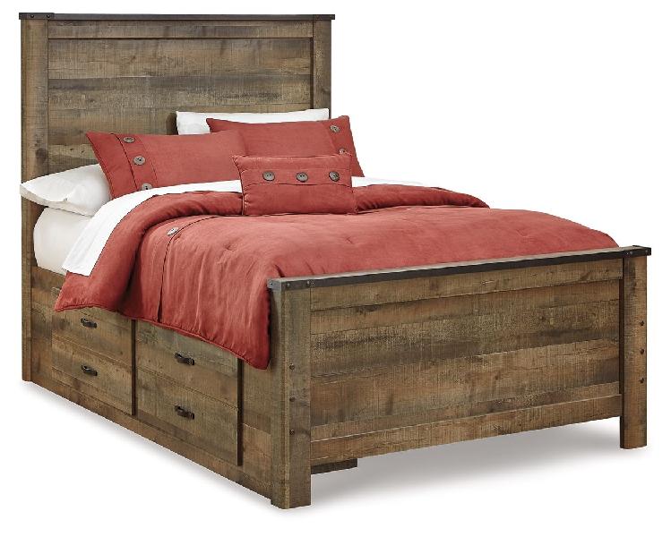 Image of Trinell - Full Panel Bed With 2 Storage Drawers - Brown
