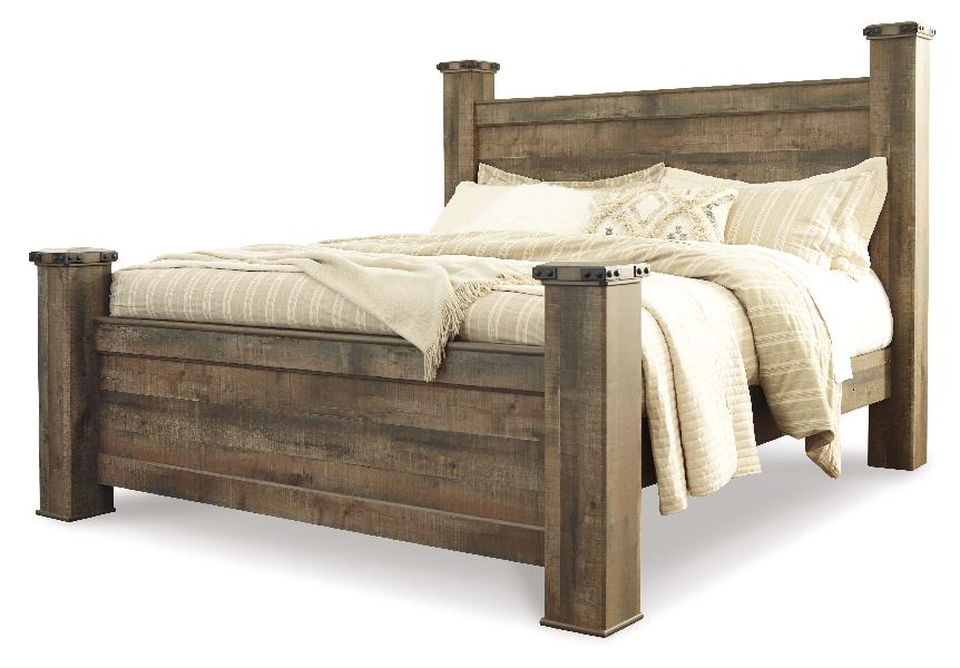 Image of Trinell - King Poster Bed - Brown